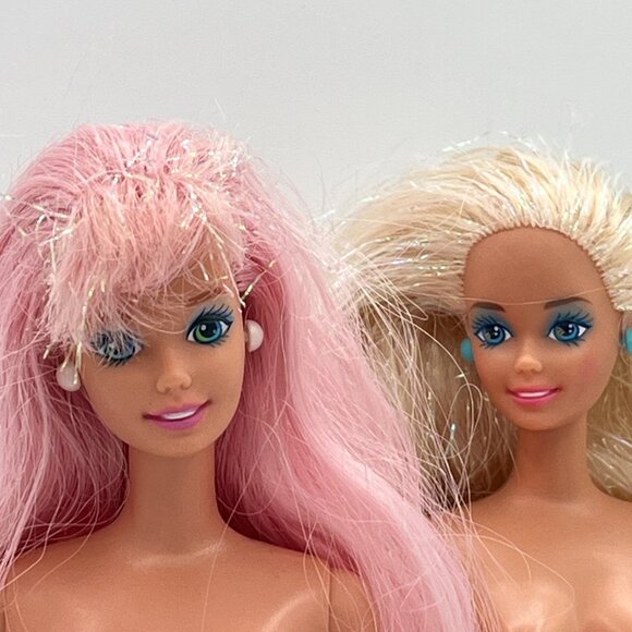 Vintage Mermaid Barbie Doll 1990's Fountain & Rainbow hair #1434 #10393 lot of 2 - Picture 1 of 16